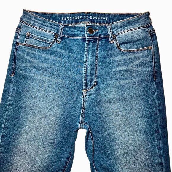 Articles of Society Cathy Crop Stretch Jeans in Blue Wash Women’s 29 - Picture 3 of 9